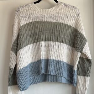 Moon & Madison women’s blue / green striped sweater